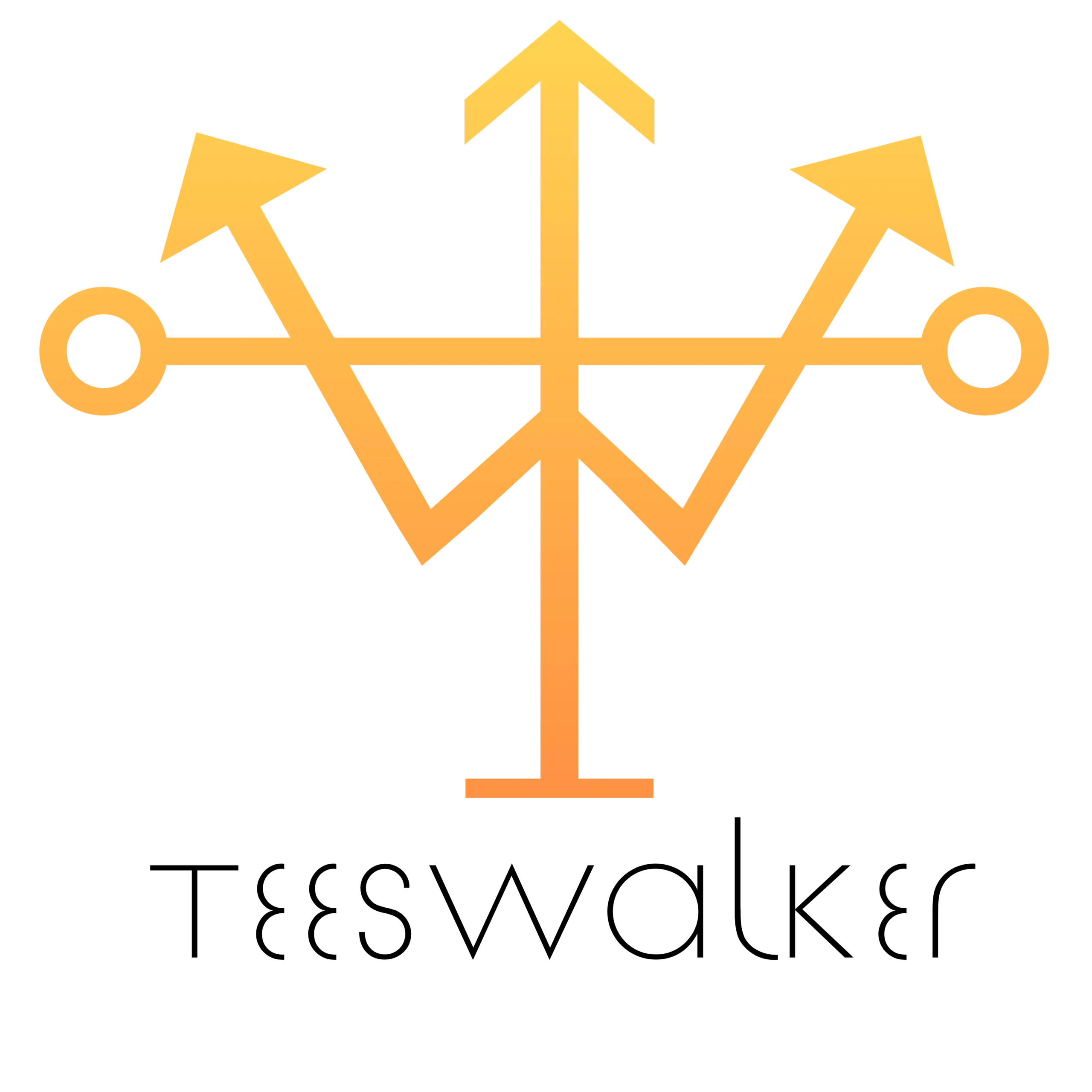 teeswalker vertical logo with font